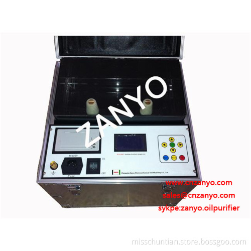 Insulating oil tester for testing dielectric strength